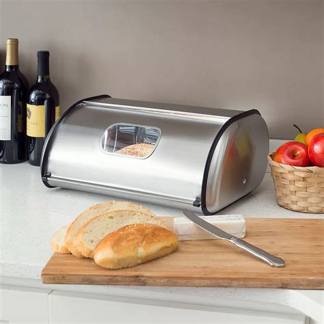 home basics stainless steel bread box|homemade bread storage container.